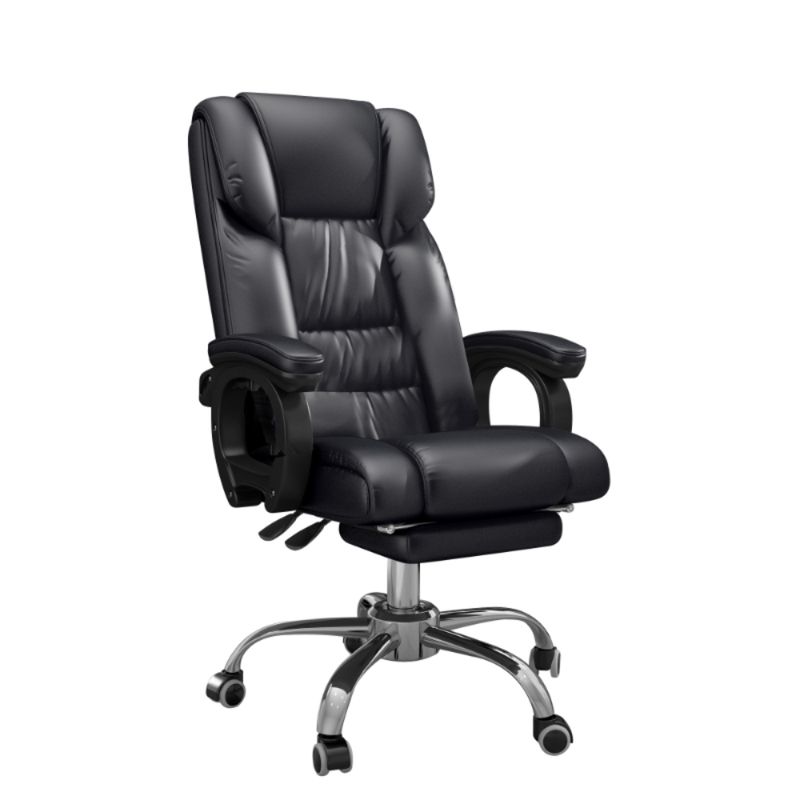 CRUSEC - Sillón Ejecutivo De Cuero PU Reclinable Reposapiés Reclinable