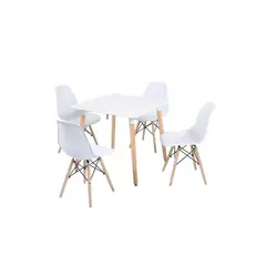 MOAD - Comedor Eames blanco 4P Sillas Eames Blancas