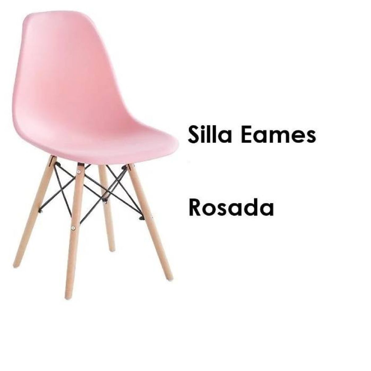GENERICO - Comedor Eames blanco 4P Sillas Eames Rosa
