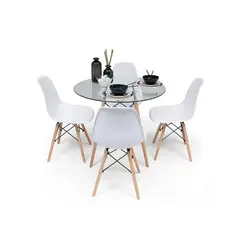 GENERICO - Comedor Eames Round 4P Sillas Eames Blanco