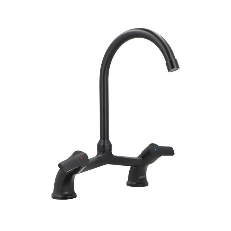 STRETTO - Combinación Llave Grifo Para Lavaplatos Tipo V Bogen Negra Stretto