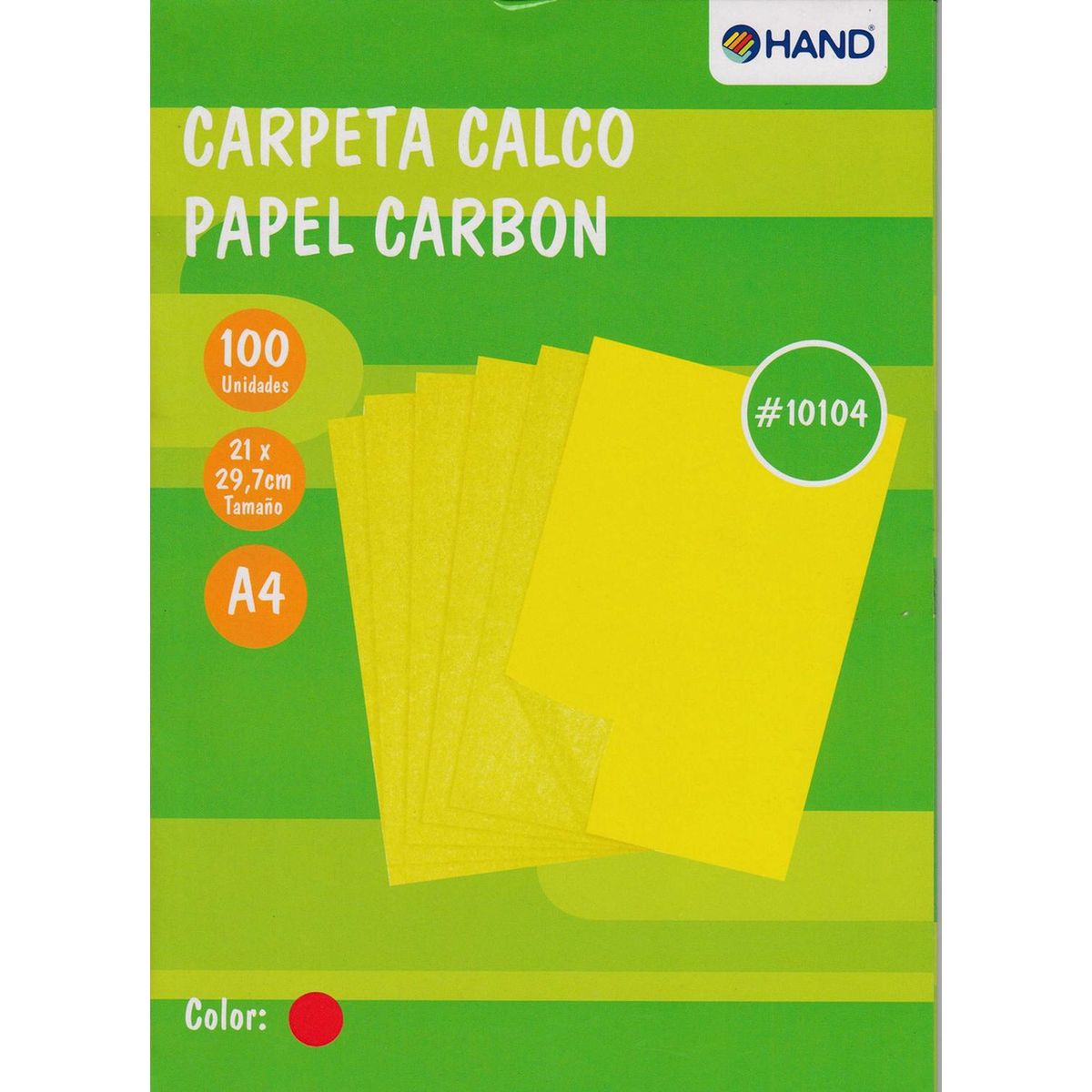 HAND - Papel Calco A4 100 Hojas. Papel Carbón - Rojo