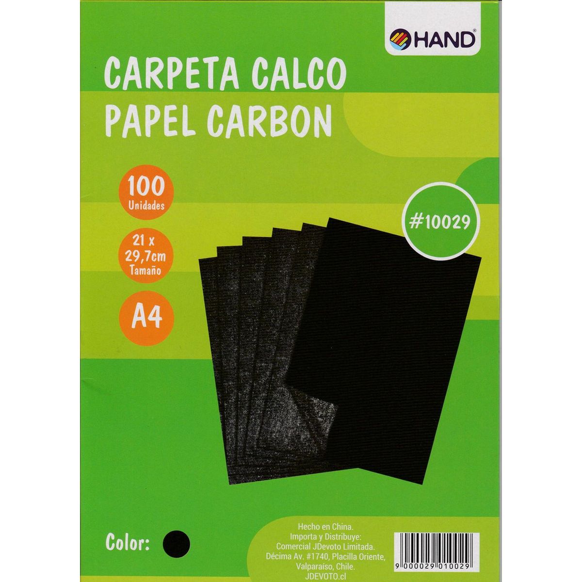HAND - Papel Calco A4 100 Hojas. Papel Carbón - Negro
