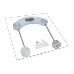 NICE - Pesa Digital Baño 180kg Cuadrada 6mm Vidrio Templado Color Blanco