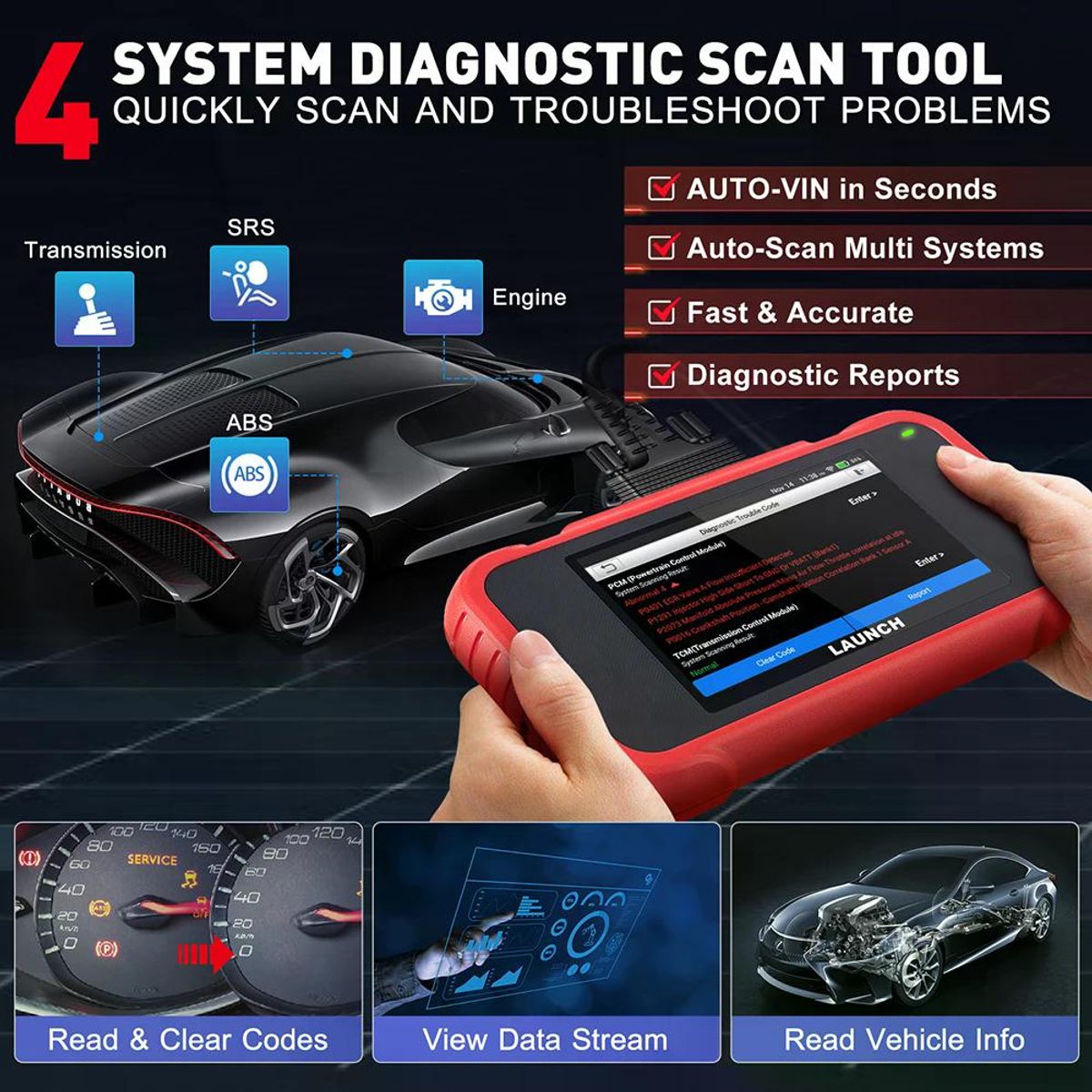 LAUNCH - Scanner Launch Crp 129e V2 Automotriz Multimarca Profesional
