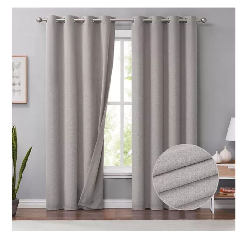 CASATUA - Cortinas Blackout 100% Casatua 2 Paños 140x220 Textura Lino