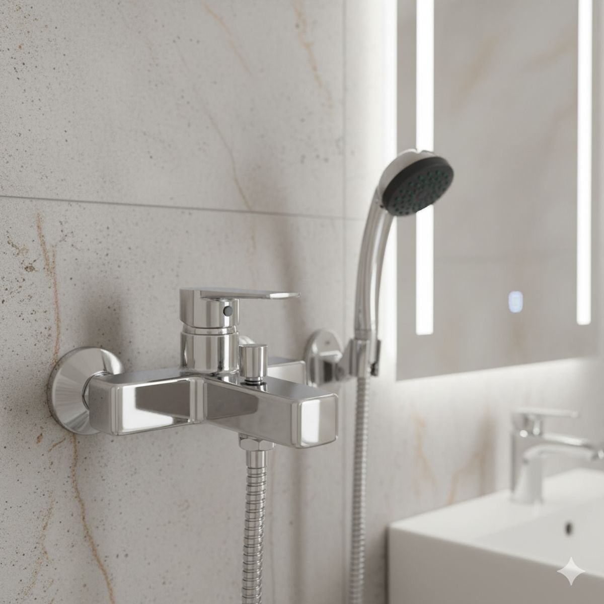 STRETTO - Monomando Llave Grifo Para Tina Ducha Modelo Napoles Stretto