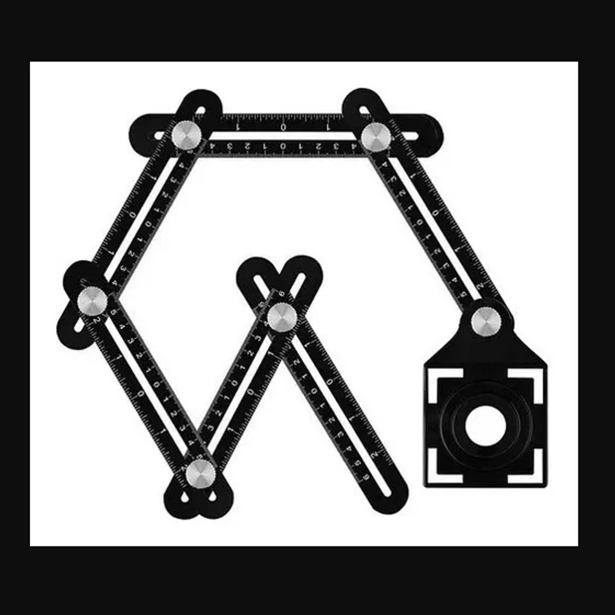 GENERICO - Escuadra Plegable Profesional Aluminio Orificios Cerámica
