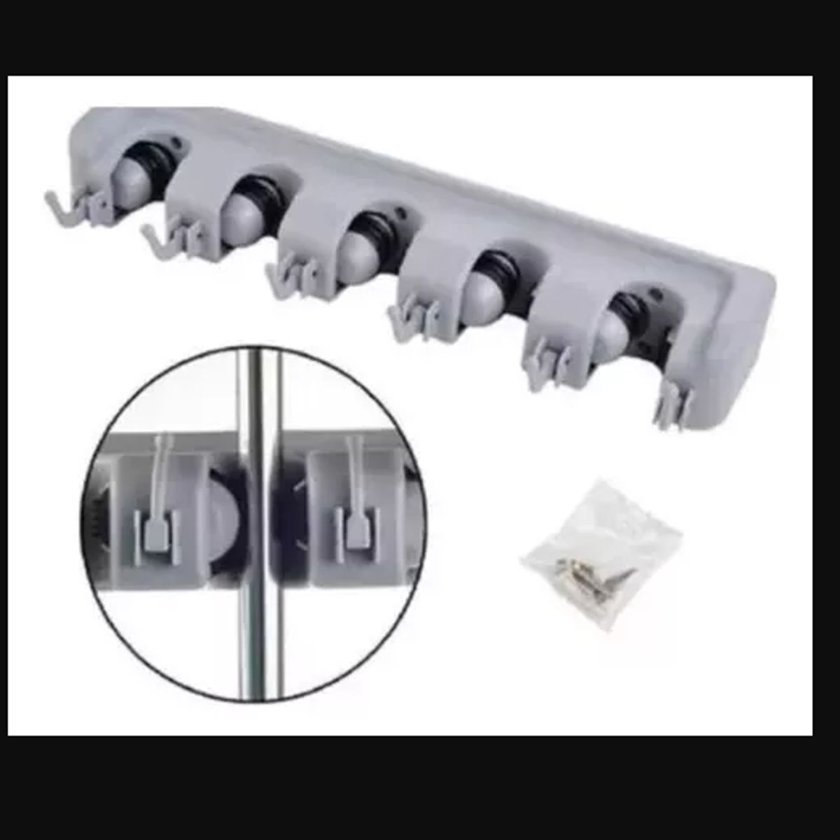 GENERICO - Colgador De Escobas Y Utiles De Aseo Con Ganchos Organizador