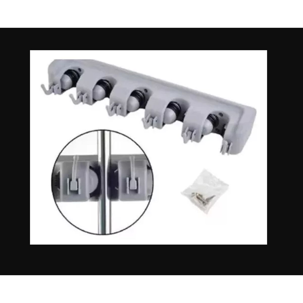 GENERICO - Colgador De Escobas Y Utiles De Aseo Con Ganchos Organizador