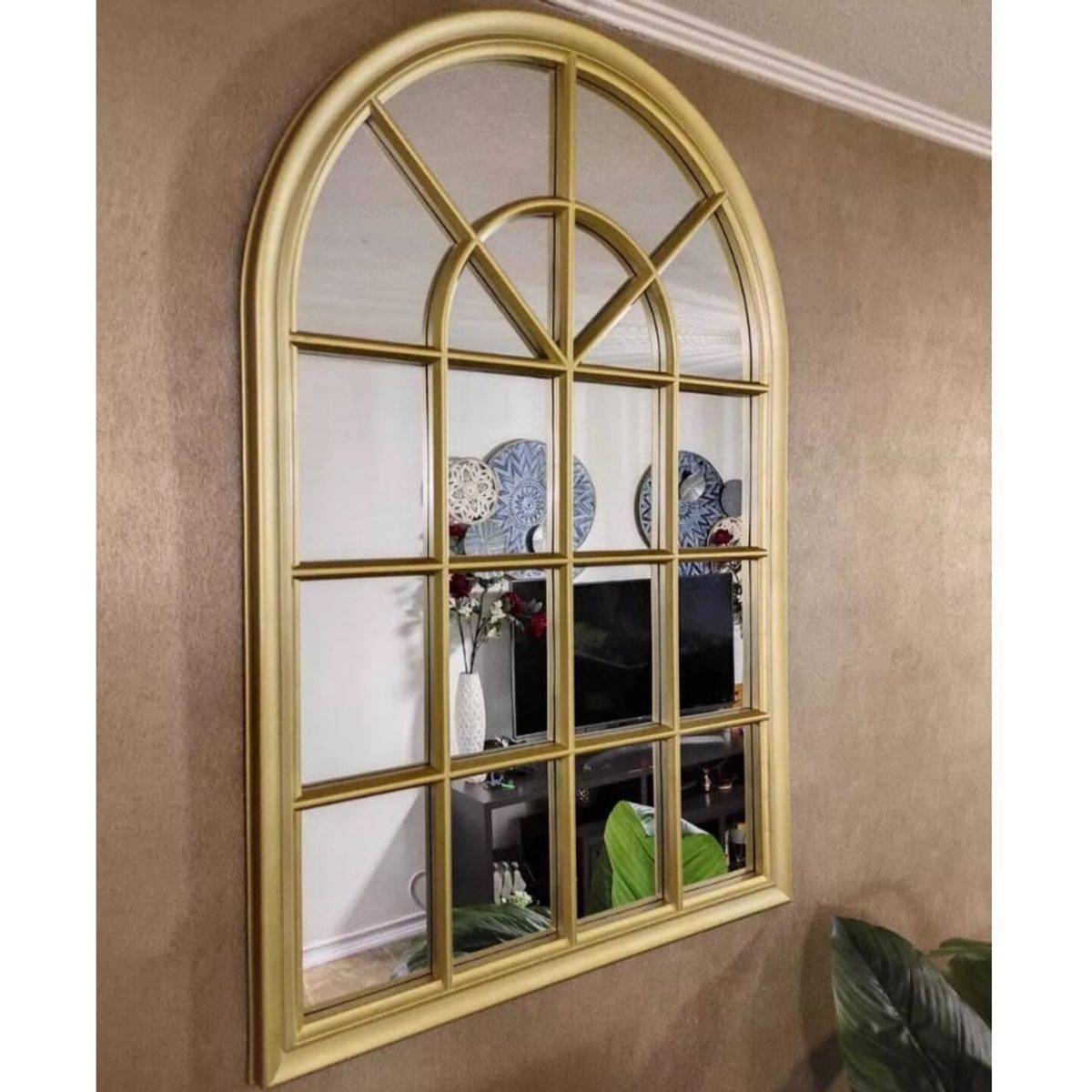 GENERICO - Ventana Espejo Gold Catedral para Pared