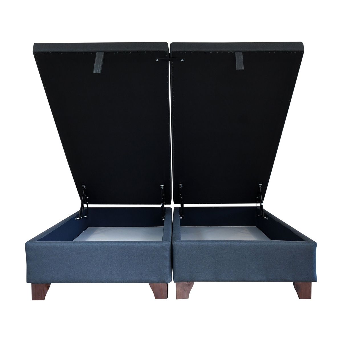 BLOCCARE - Base de Cama Baul King Dividida largo 200 cm con Patas de Madera 11 cm