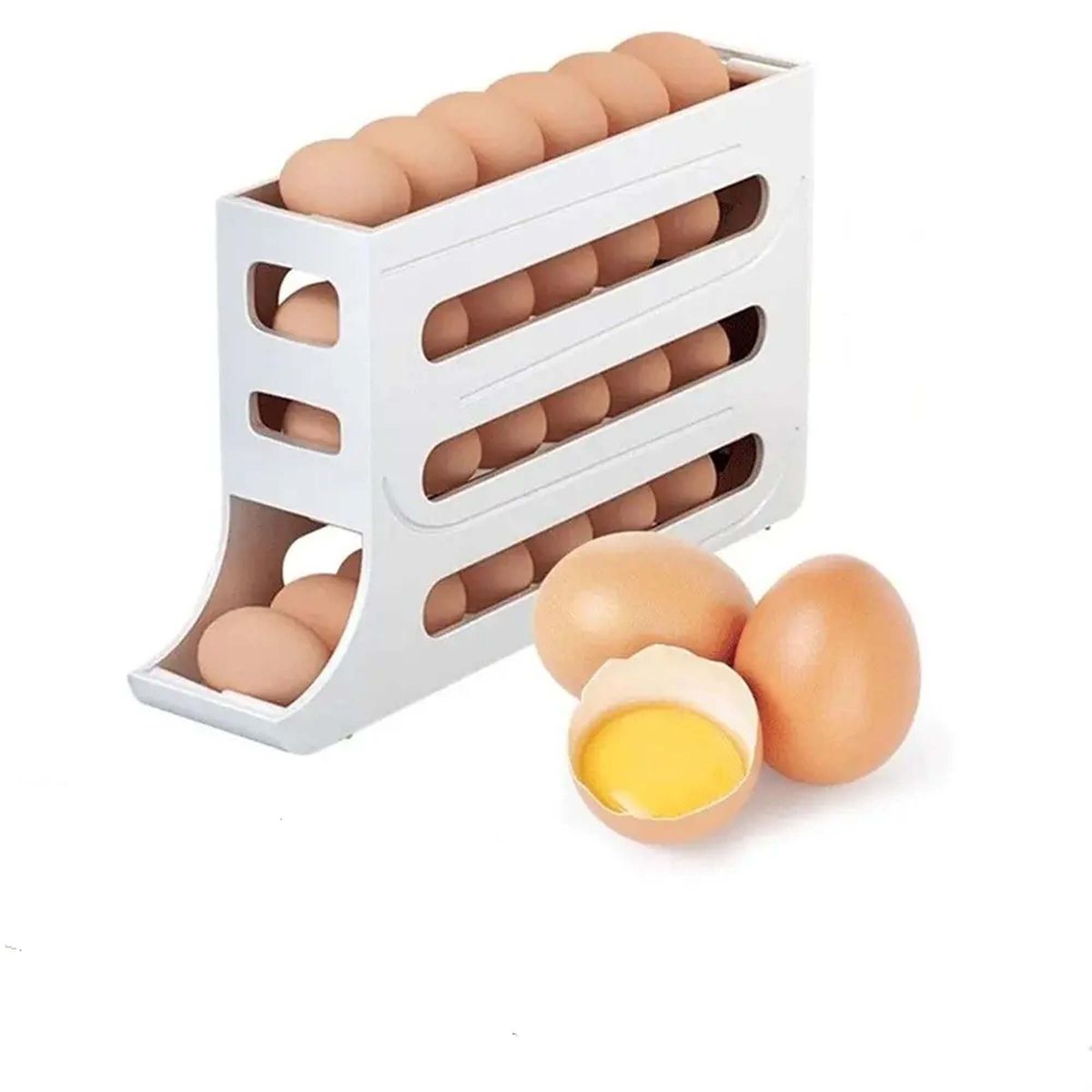 GENERICO - Caja de almacenamiento de huevos organizador deslizante