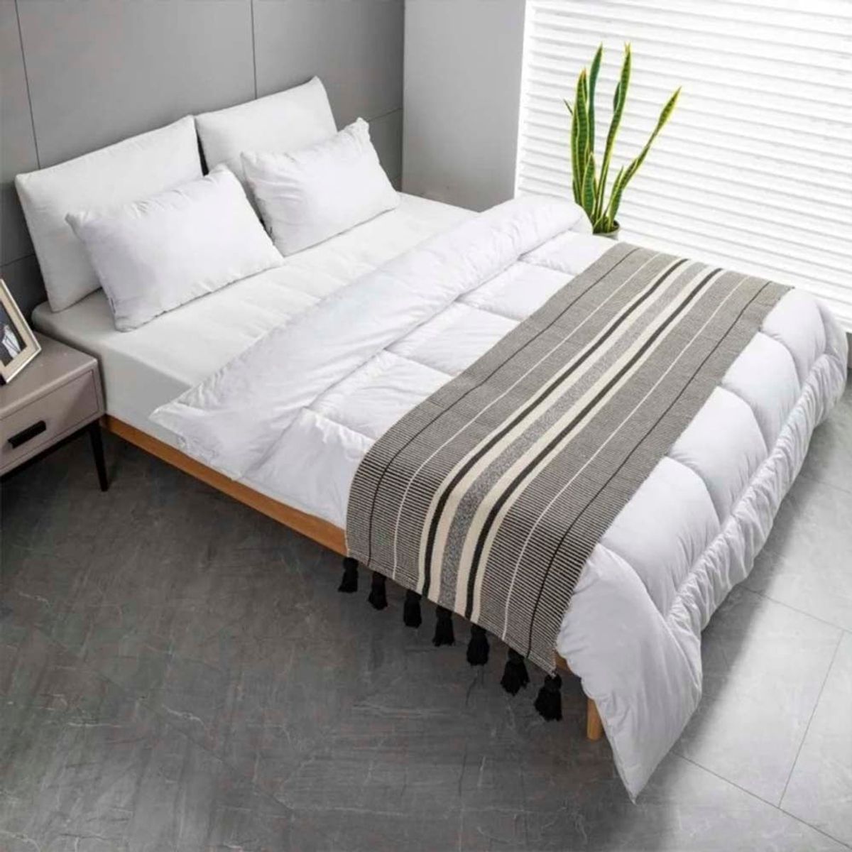 GENERICO - Piecera de Algodon-Lino Flecos 60x210 cm