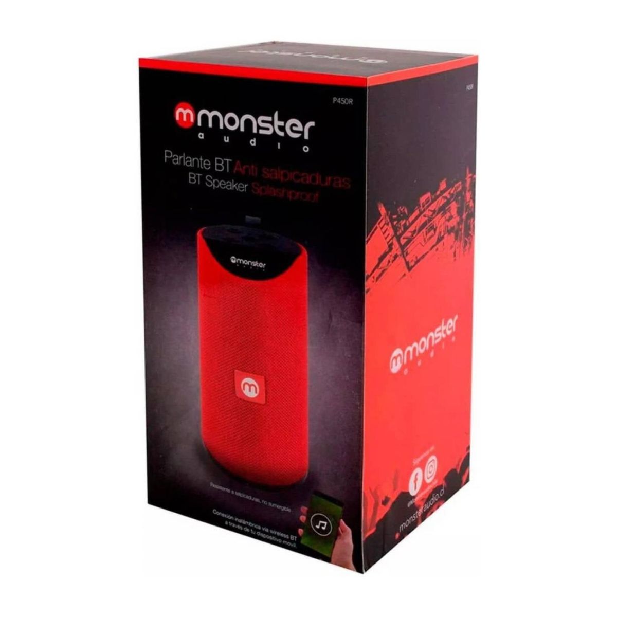 MONSTER - Parlante Bluetooth Monster 450R Rojo