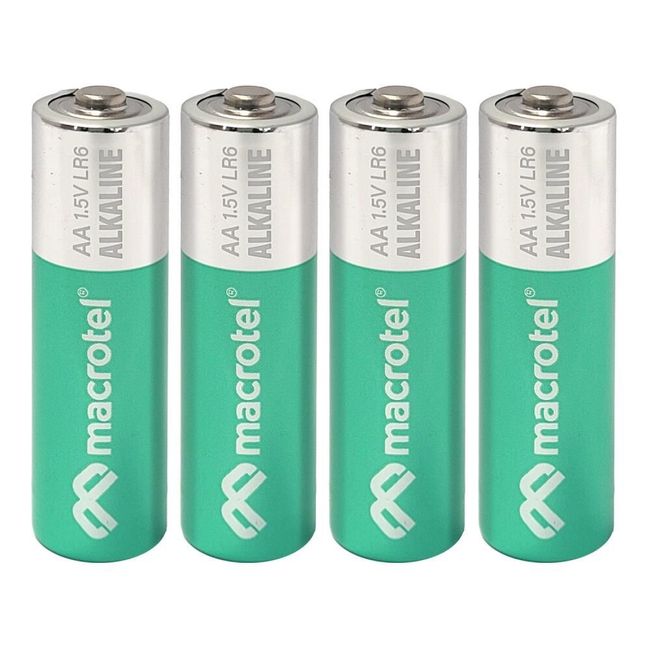 MACROTEL - Pack 4 Pilas AA Alcalinas Macrotel