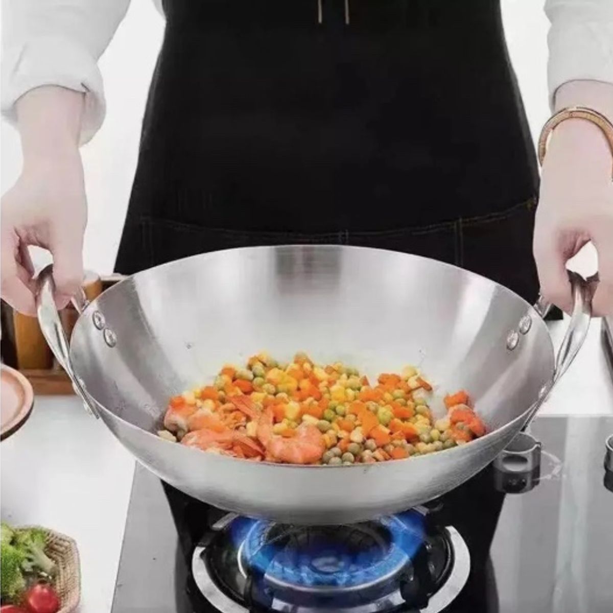 GENERICO - Wok Disco De Acero Inoxidable