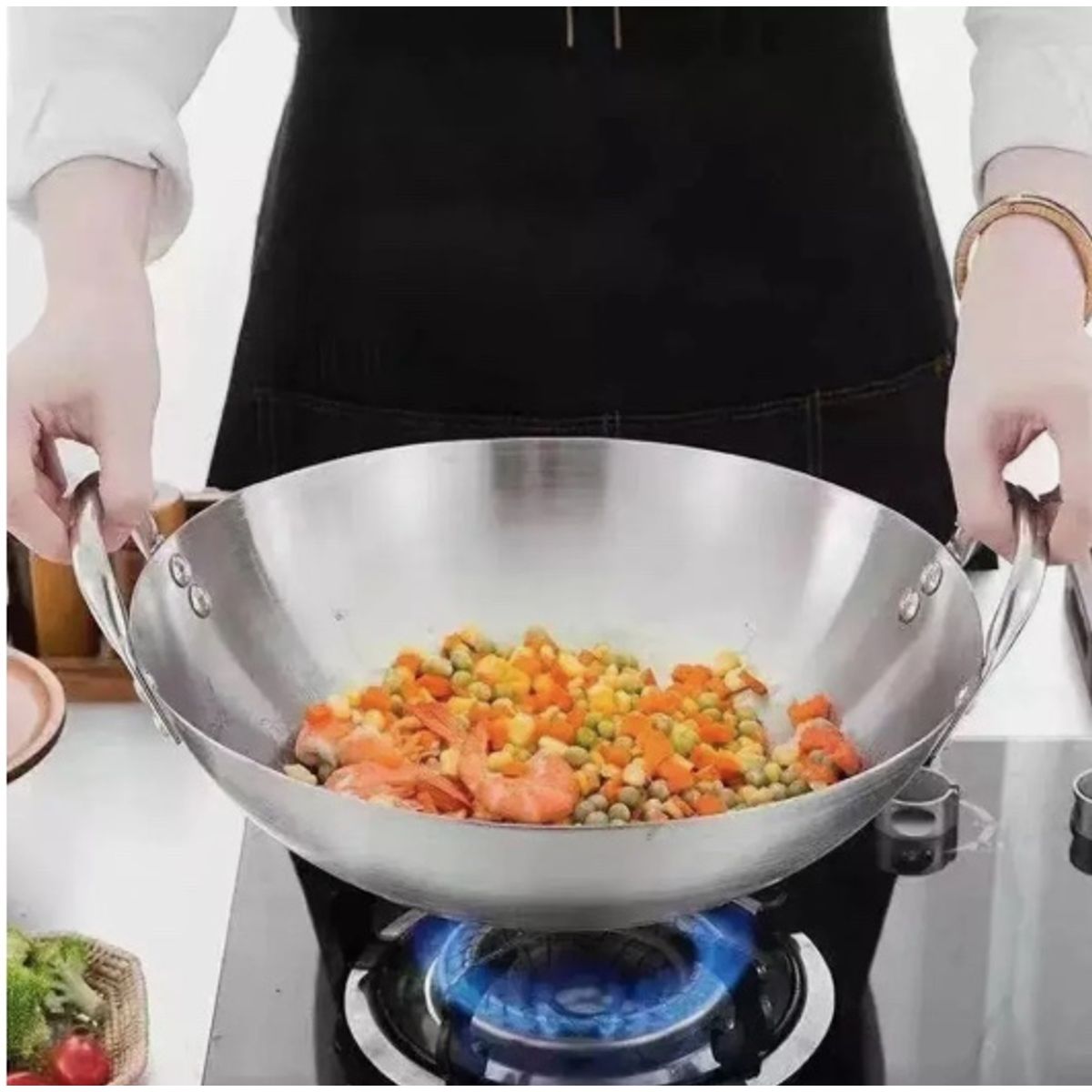 GENERICO - Wok Disco De Acero Inoxidable