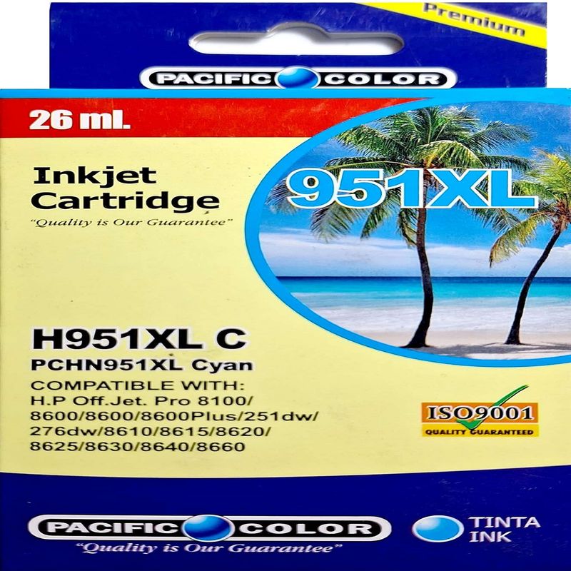 PACIFIC COLOR - Cartucho De Tinta Alternativo  para Hp N° 951xl Cyan