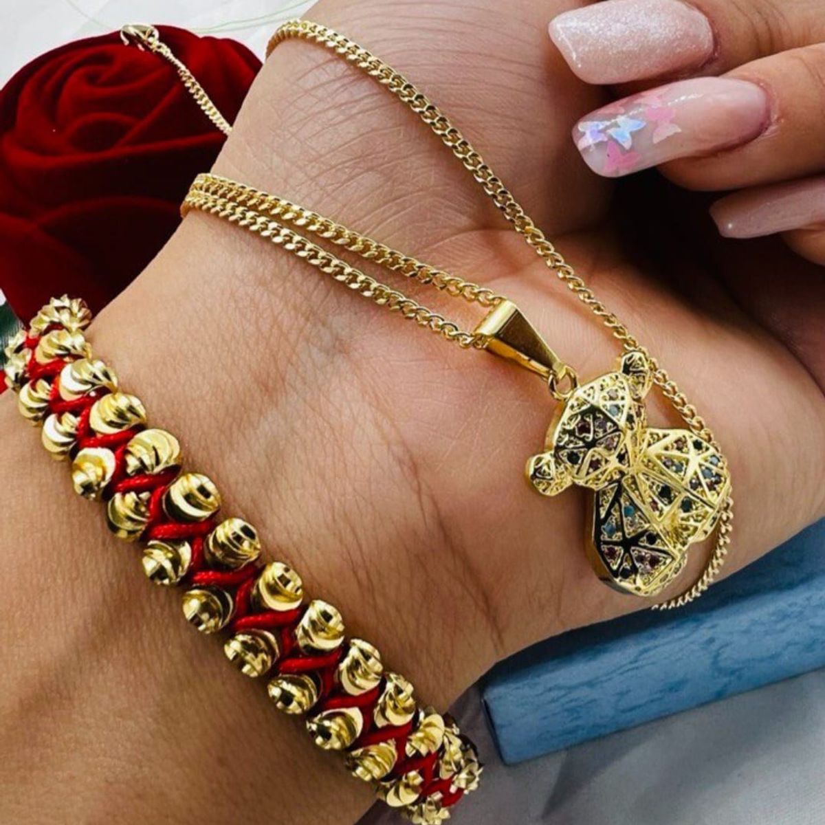 GENERICO - Pulsera Tejida  en oro laminado 18k