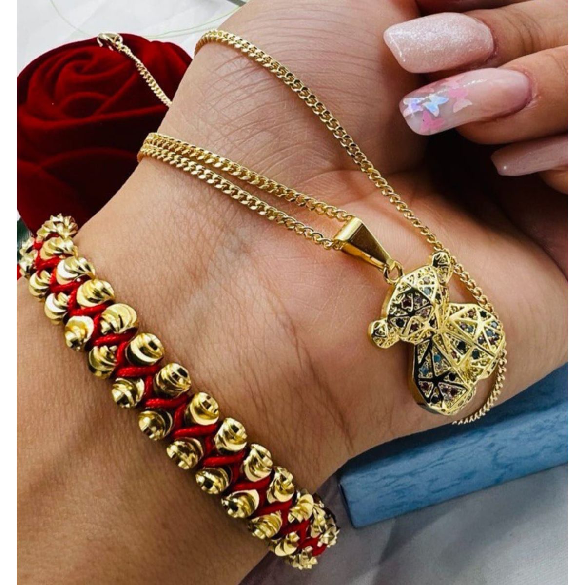 GENERICO - Pulsera Tejida  en oro laminado 18k