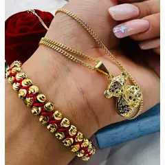 GENERICO - Pulsera Tejida en oro laminado 18k
