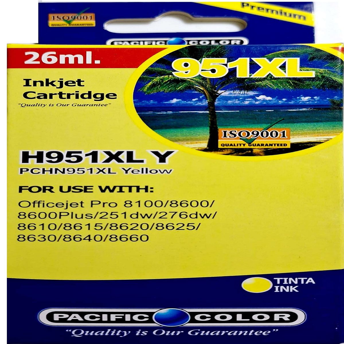 PACIFIC COLOR - Cartucho De Tinta Alternativo  para Hp N° 951xl Yellow