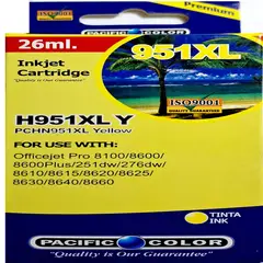 PACIFIC COLOR - Cartucho De Tinta Alternativo para Hp N° 951xl Yellow