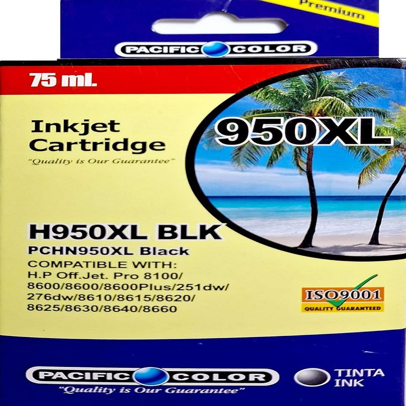PACIFIC COLOR - Cartucho De Tinta Alternativo  para Hp N° 950 xl Negro