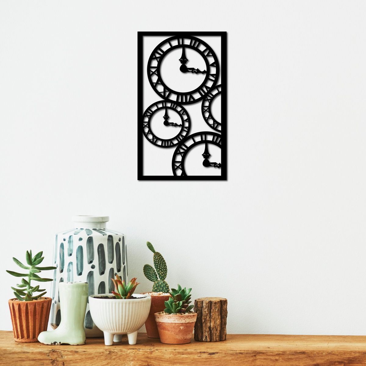 ELAB PROPIA - Cuadro Decorativo Relojes Tiempo 40cm - Madera Fun Republic