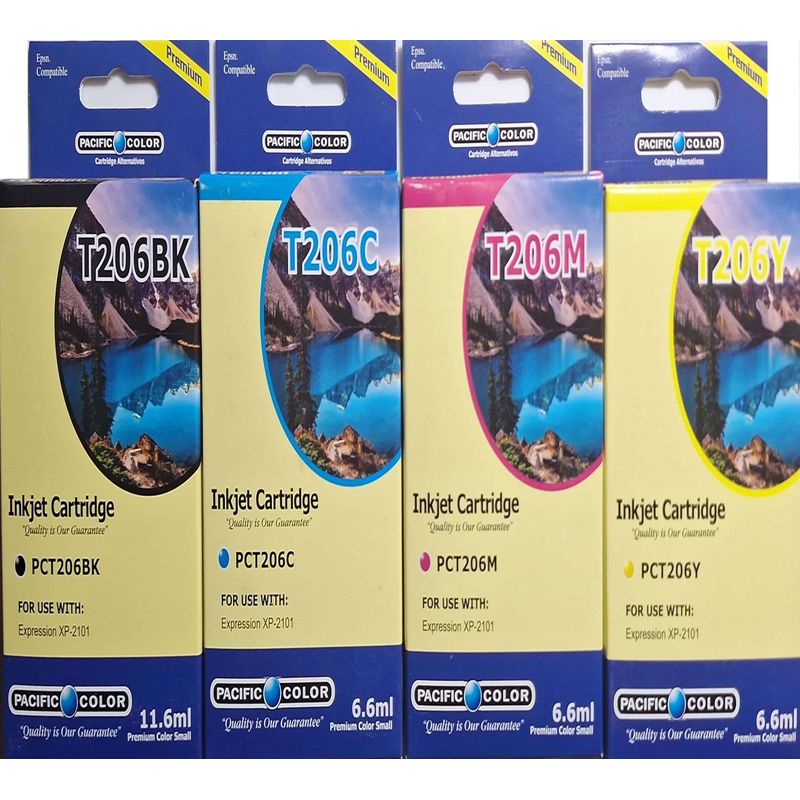 PACIFIC COLOR - Pack de Tinta Alternativa para Epson  206