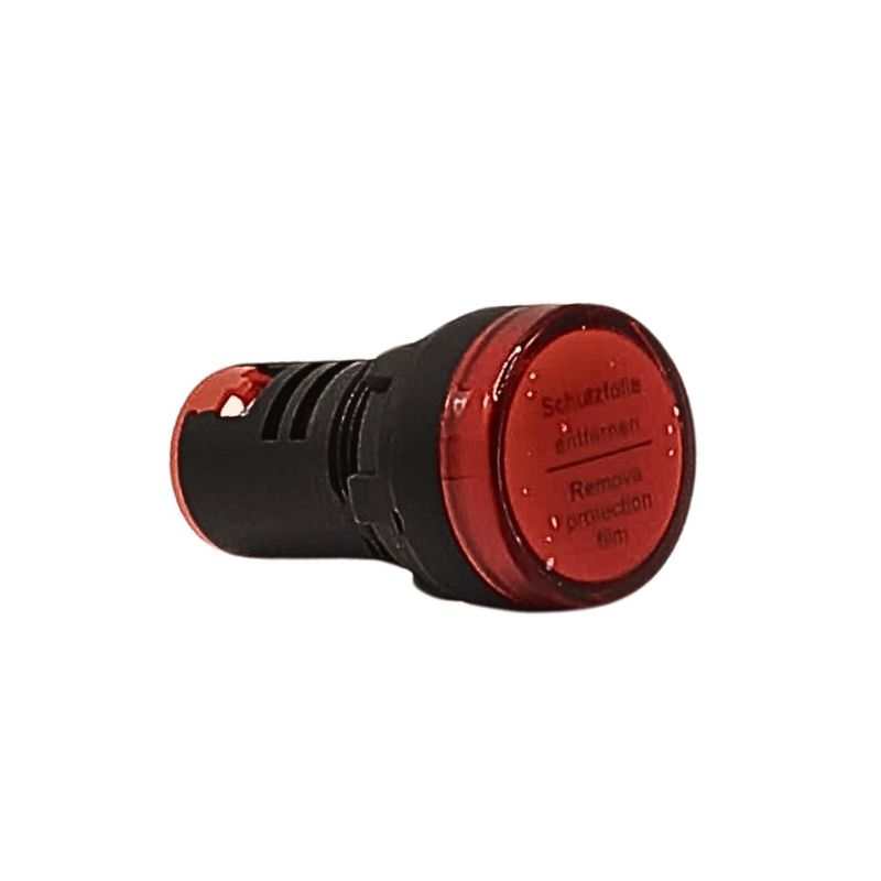 GENERICO - Luz Piloto Led Roja con Voltimetro 20-500VAC 22mm