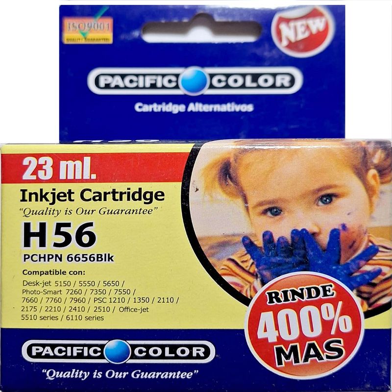 PACIFIC COLOR - Tinta Alternativa para HP 56 XL Negra