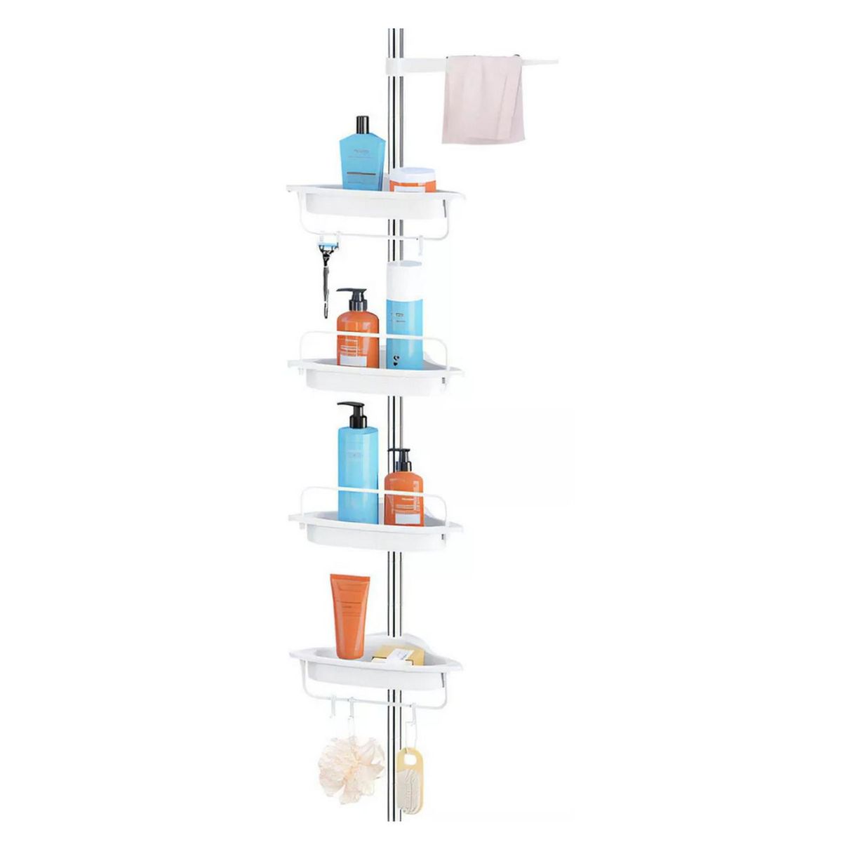 IMPORTCLICK - Esquinero Organizador Baño Ducha Multiuso 4 Repisas Ajustable