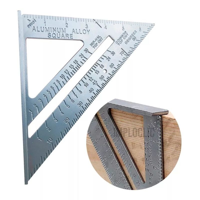 GENERICO - Escuadra Rapida Triangular Escuadra Combinada Carpintero 75Pulgadas