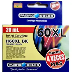 PACIFIC COLOR - Tinta Alternativa para HP 60 Negra XL