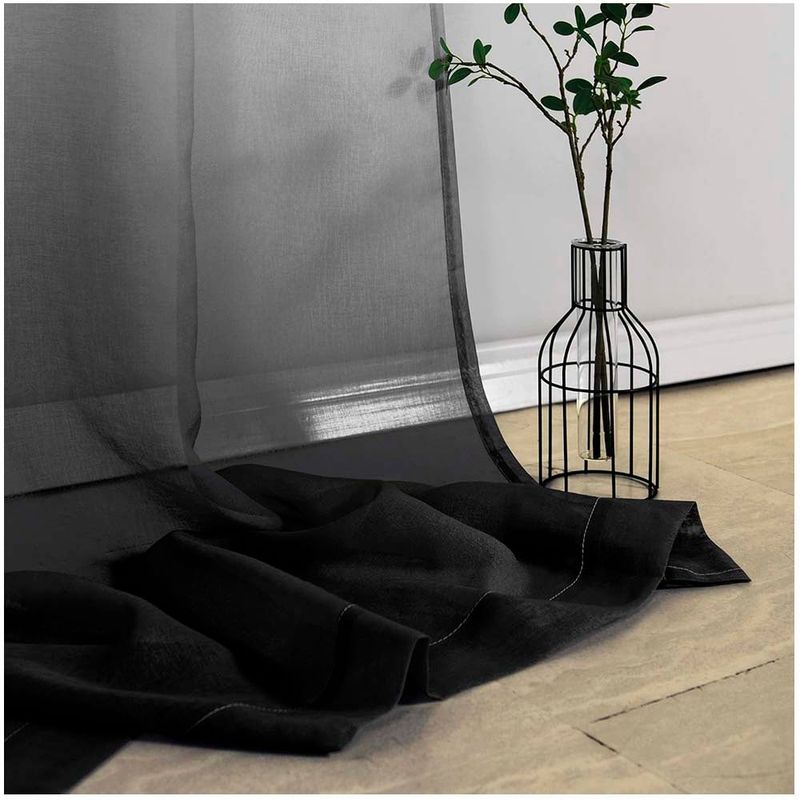 GENERICO - Pack de Visillo degrade 140x220 cm Negro