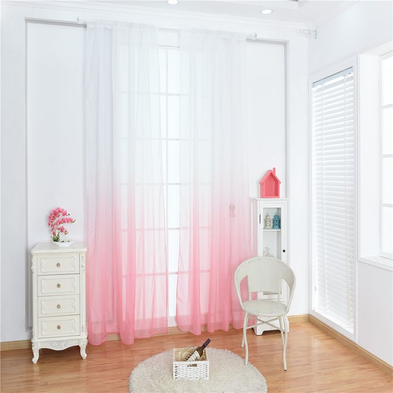 GENERICO - Pack de Visillo degrade 140x220 cm Rosado