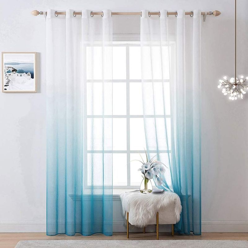GENERICO - Pack de Visillo degrade 140x220 cm Azul