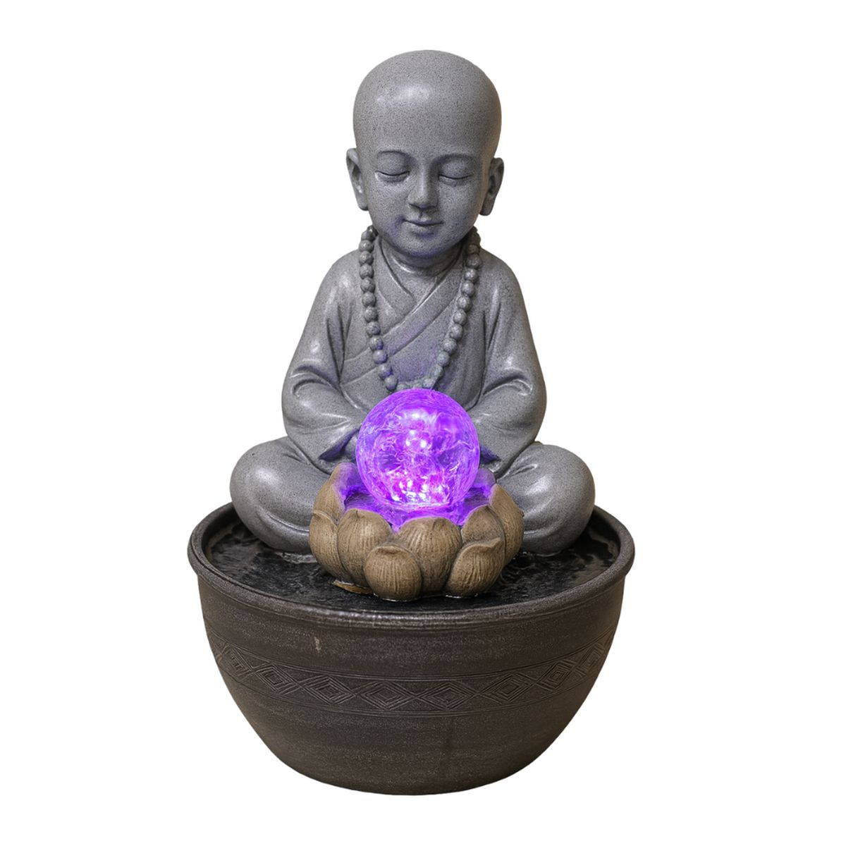 GENERICO - Estatua Figura De Buda Gris Decorativa Buda Fuente De Agua