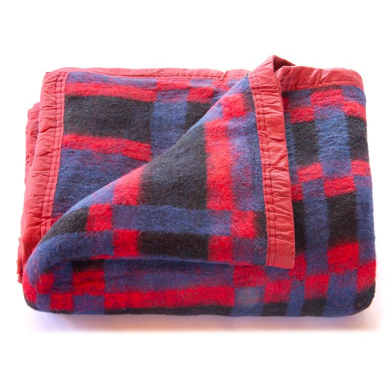 MASEL - Frazada Polycotonn 2 pl Rojo -Azul