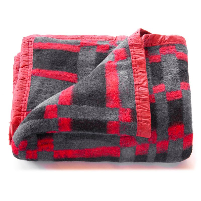MASEL - Frazada Polycotonn 2 pl Rojo -Negro
