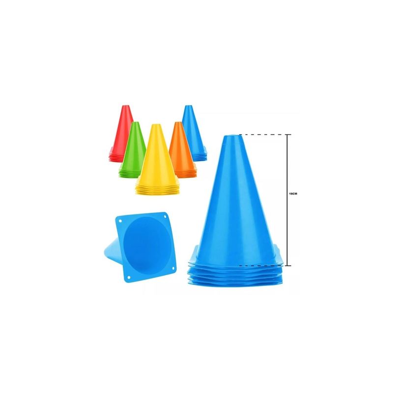 GENERICO - Pack 10 Cono 18 Cms Agilidad Entrena Crossfit Señaliza