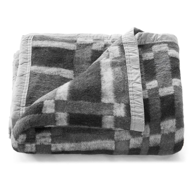 MASEL - Frazada Polycotonn 2 pl Gris -Negro