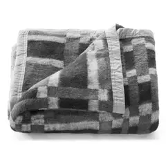 MASEL - Frazada Polycotonn 2 pl Gris -Negro