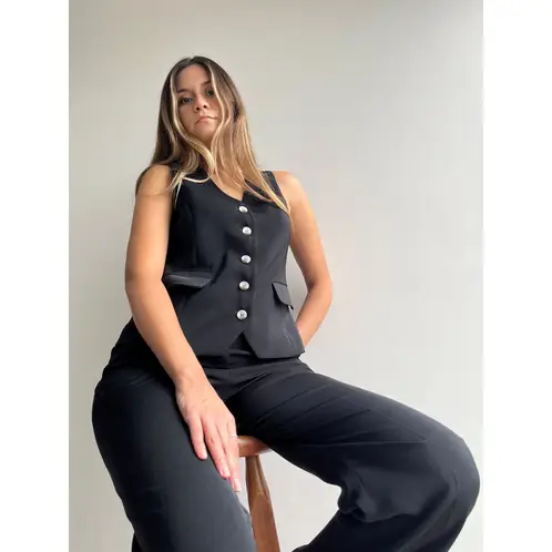 MARA MORE - PANTALON SASTRERO RECTO NEGRO