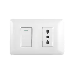WANT - Pack 2 Enchufe Simple Emb 10/16A 250V + Interruptor 9/12 Blanco