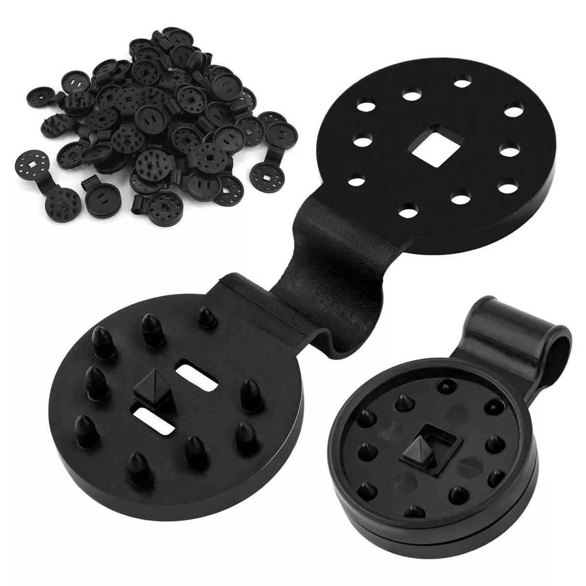 KUANGYE - 12 Clips Ganchos Fijación Raschel Mallas Lona Sombra Camping