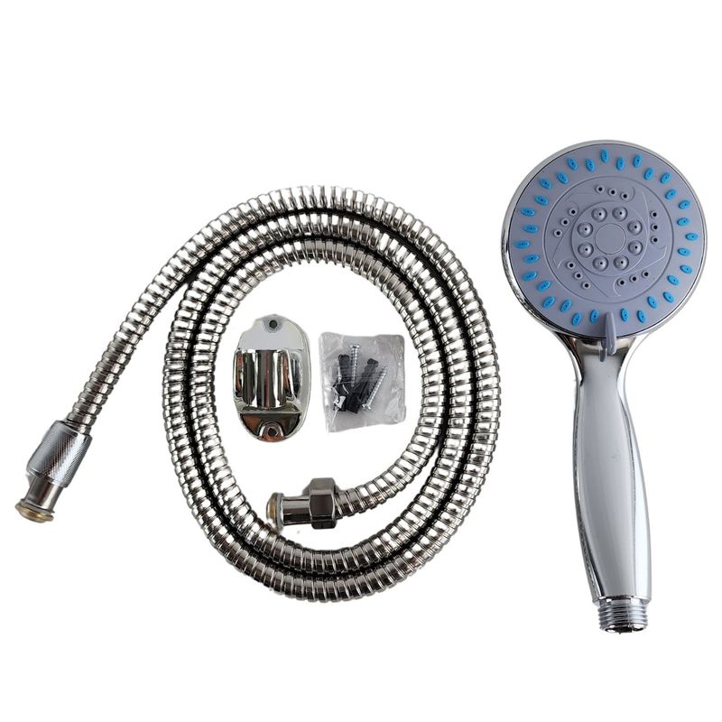GENERICO - Kit Ducha Telefono 2 Flujos Manguera 150cm Cromado con Base