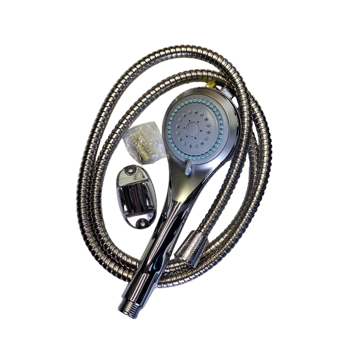 GENERICO - Kit Cabezal Ducha Regulable Base Manguera 150cm Alta Presion